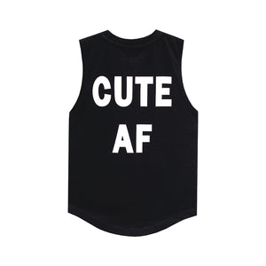 CUTE AF MUSCLE TEE SMALL PRINT