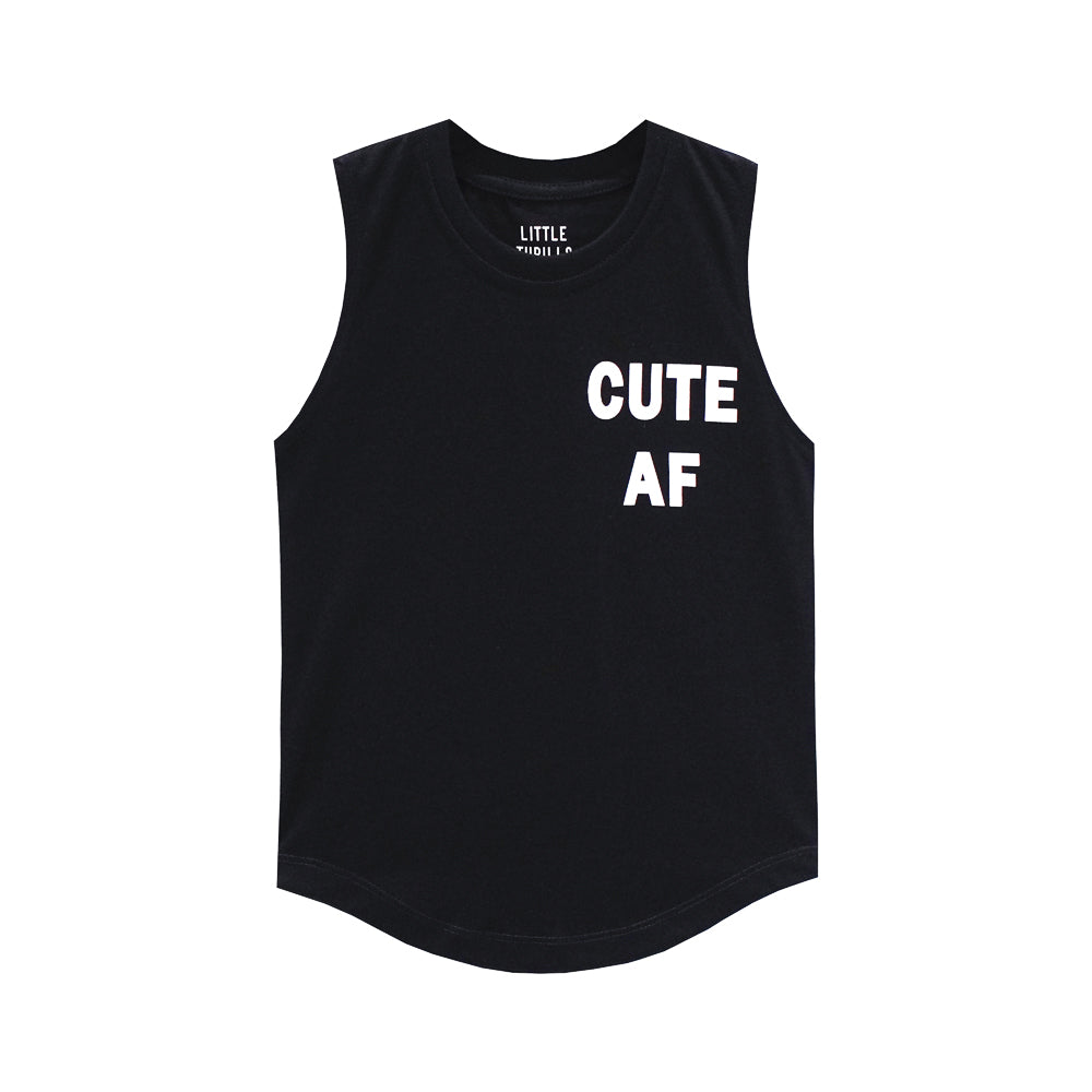 CUTE AF MUSCLE TEE SMALL PRINT
