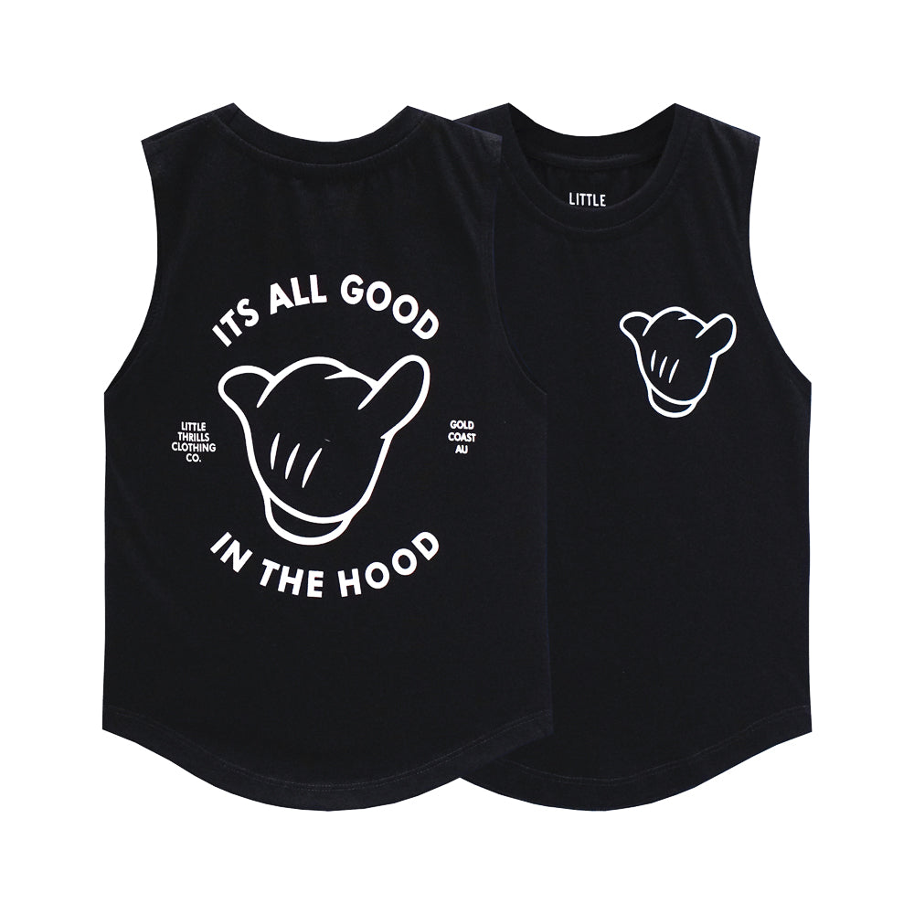 ITS ALL GOOD MUSCLE TEE SMALL PRINT