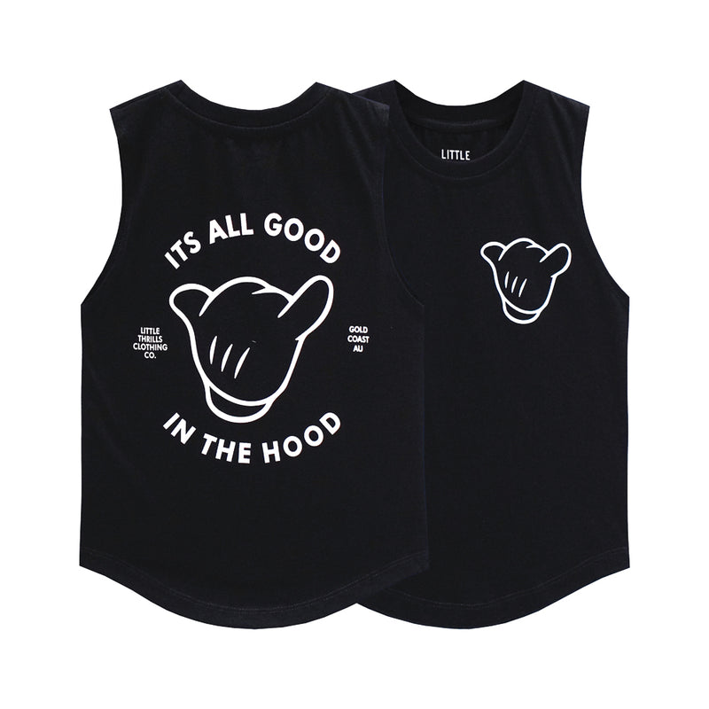 ITS ALL GOOD MUSCLE TEE SMALL PRINT