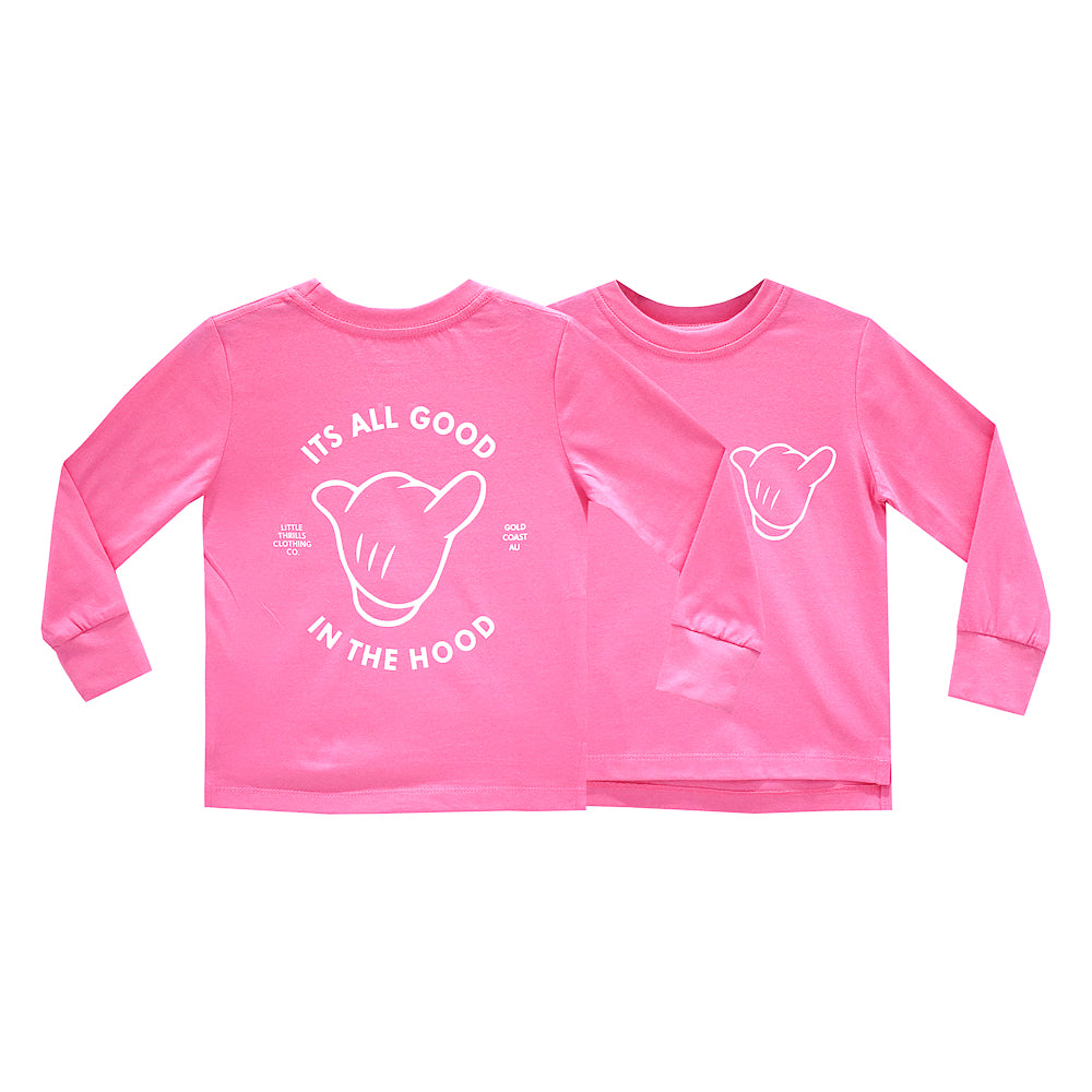 ITS ALL GOOD GIRLS LONG SLEEVE PINK