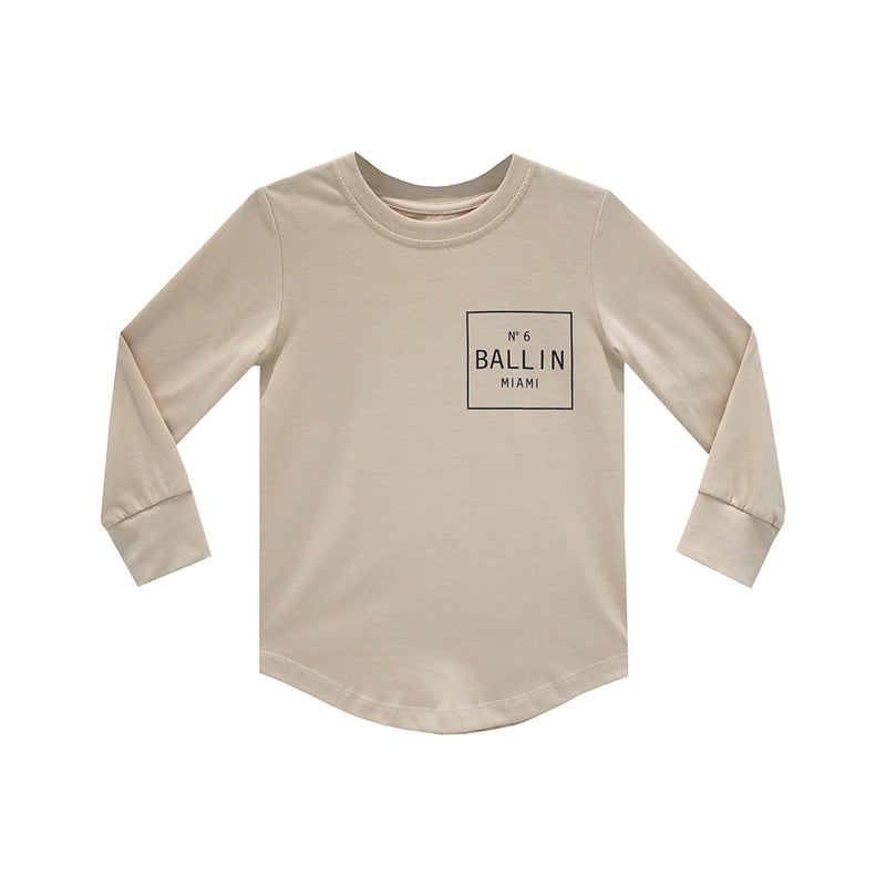 BALLIN BOYS LONG SLEEVE BEIGE