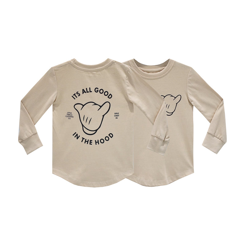 ITS ALL GOOD BOYS LONG SLEEVE BEIGE