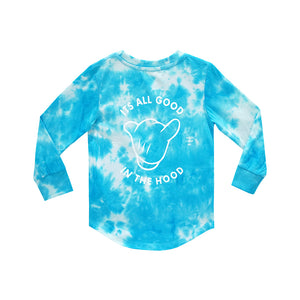 ITS ALL GOOD BOYS LONG SLEEVE TIEDYE BLUE