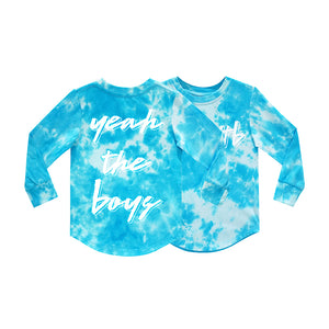 YEAH THE BOYS V2 LONG SLEEVE TIEDYE BLUE